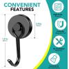 imageDIYMAG Swivel Swing Powerful Magnetic Hooks 100LB 7 Pack Strong Heavy Duty Neodymium Magnet Hooks Great for Grill Refrigerator Kitchen OfficeLength 68mm267in Diameter 32mm126inBlack