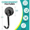 imageDIYMAG Swivel Swing Powerful Magnetic Hooks 100LB 7 Pack Strong Heavy Duty Neodymium Magnet Hooks Great for Grill Refrigerator Kitchen OfficeLength 68mm267in Diameter 32mm126inBlack