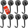 imageDIYMAG Swivel Swing Powerful Magnetic Hooks 100LB 7 Pack Strong Heavy Duty Neodymium Magnet Hooks Great for Grill Refrigerator Kitchen OfficeLength 68mm267in Diameter 32mm126inBlack
