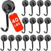 imageDIYMAG Swivel Swing Powerful Magnetic Hooks 100LB 7 Pack Strong Heavy Duty Neodymium Magnet Hooks Great for Grill Refrigerator Kitchen OfficeLength 68mm267in Diameter 32mm126inBlack