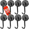 imageDIYMAG Swivel Swing Powerful Magnetic Hooks 100LB 7 Pack Strong Heavy Duty Neodymium Magnet Hooks Great for Grill Refrigerator Kitchen OfficeLength 68mm267in Diameter 32mm126inBlack