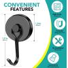 imageDIYMAG Swivel Swing Powerful Magnetic Hooks 100LB 7 Pack Strong Heavy Duty Neodymium Magnet Hooks Great for Grill Refrigerator Kitchen OfficeLength 68mm267in Diameter 32mm126inBlack