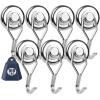 imageDIYMAG Swivel Swing Powerful Magnetic Hooks 100LB 7 Pack Strong Heavy Duty Neodymium Magnet Hooks Great for Grill Refrigerator Kitchen OfficeLength 68mm267in Diameter 32mm126inSilver