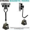 imageDIYMAG Swivel Swing Powerful Magnetic Hooks 100LB 7 Pack Strong Heavy Duty Neodymium Magnet Hooks Great for Grill Refrigerator Kitchen OfficeLength 68mm267in Diameter 32mm126inBlack