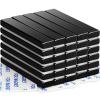 imageWaterproof Neodymium Bar Magnets with Epoxy Coating Powerful Permanent Rare Earth Magnets with DoubleSided Adhesive  60 x 10 x 5mm Pack of 8Black