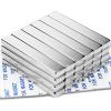 imageWaterproof Neodymium Bar Magnets with Epoxy Coating Powerful Permanent Rare Earth Magnets with DoubleSided Adhesive  60 x 10 x 5mm Pack of 8Silver