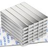 imageWaterproof Neodymium Bar Magnets with Epoxy Coating Powerful Permanent Rare Earth Magnets with DoubleSided Adhesive  60 x 10 x 5mm Pack of 8Silver