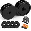 imageDIYMAG 6Pcs Neodymium Round Base Cup MagnetStrong Rare Earth Magnets with Heavy Duty Countersunk Hole and Stainless Screws for Refrigerator Magnets Office Craft 142 inch BlackBlack