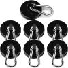 imageDIYMAG Black Magnetic Hooks 150LBS Strong Heavy Duty Neodymium Magnet Hooks with Swivel Carabiner Hook Great for Your Refrigerator and Other Magnetic Surfaces36mm Diameter110LBS7P