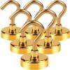 imageDIYMAG Magnetic Hooks 30lbs Magnet Hook 2025 Cruise Cabin Ship Essentials Heavy Duty Strong Magnets Refrigerator Fridge Hanging for Classroom Beach Vacation Kitchen Grills Home 60 PackYellow