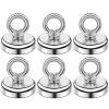imageDIYMAG Magnetic Hooks 60 lbs27 KG Pulling Force Rare Earth Magnetic Hooks with Countersunk Hole Eyebolt for Home Kitchen Workplace Office and Garage 10 Packs60lbs Magnetic Hooks6P