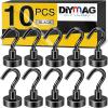 imageDIYMAG Magnetic Hooks for Hanging Cubicle Accessories 30lbs 2025 Cruise Cabin Ship Essentials N52 Magnetic Hook Heavy Duty Strong Magnets Fridge for Classroom Beach Kitchen Grills 10 Pack Black10Pack 30Lbs