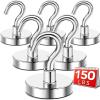 imageDIYMAG Magnetic Hooks110 lb Heavy Duty Strong Magnet with Hook for Hanging Strong Rare Earth Neodymium Magnet Hooks 6 Packs36mm150lbs