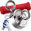 imageDIYMAG Neodymium Fishing Magnets 100lbs Pulling Force Rare Earth Magnet with Countersunk Hole Eyebolt Diameter 142Inch 36mm for Retrieving in River an Magnetic FishingSilver