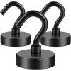 imageDIYMAG Outdoor Hooks for Hanging String Lights White Magnetic Hooks Strong 30lbs Hanging Party Light Wall Cable 2025 Cruise Cabin Ship Essentials Heavy Duty Strong Magnets for Outside Grill 6PCSBlack