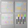 imageDIYMAG Planning Pads 4Pack Acrylic Magnetic Dry Erase Calendar for Fridge Clear Skylight Calendar Set 2025 Magnetic Weekly Monthly Daily Memo Planner Board for Refrigerator with 6 Colors MarkersTransparen