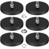 imageDIYMAG Rubber Coated Magnets 12 Pcs Adhesive Power 120LBS AntiScratch Neodymium Magnet Base with M8 Threaded Studs and Nuts Black Strong Magnets Hold for Light Bar Mirror Camera PTZM665LB259in