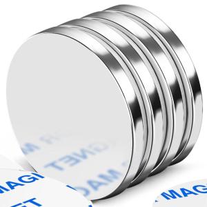 imageDIYMAG 20 Pack Strong Magnets with Double Sided Adhesive 126quot x 012quot Round Permanent Powerful Neodymium Disc Rare Earth Magnet for Fridge Classroom DIY Building Scientific Craft and Office BlackSilver