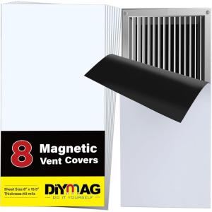 imageDIYMAG 2Pack Strong Magnetic Vent Covers Magnets for Home Floor Standard Air Register 8quot x 155quot Magnetics for Floors Wall and Ceiling Registers Homes and RV HVAC8X1558P