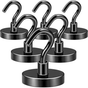 imageDIYMAG 6 Packs Magnetic Hooks150 Lb Heavy Duty Neodymium Magnets for Refrigerator Strong Cruise Ship Essentials Hook for Hanging Magnetics Hanger for Grill150lbs6P