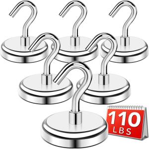 imageDIYMAG 6 Packs Magnetic Hooks150 Lb Heavy Duty Neodymium Magnets for Refrigerator Strong Cruise Ship Essentials Hook for Hanging Magnetics Hanger for Grill118lbs6P