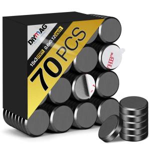 imageDIYMAG Ceramic Round Magnets for Crafts 75 Packs with Adhesive Backing 098Inch 25mm Small Magnets Perfect for Fridge DIY Building Scientific Craft and Office098  02Inch75p15x3mm