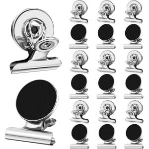 imageDIYMAG Fridge MagnetRefrigerator Magnetic Clips Heavy Duty Strong Fridge MagnetsWhiteboardOffice LockerClassroomSilver 20PCS