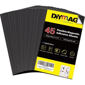 imageDIYMAG Magnetic Adhesive Sheets 8quot x 10quot 25 Pack Magnetics Sheet with Adhesives Backing Flexible Magnet for Crafts Photos and Die Storage Easy Peel and Stick to Cut into Any Size35 x 2
