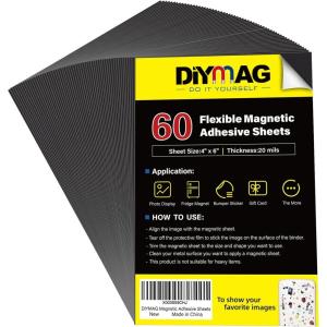 imageDIYMAG Magnetic Adhesive Sheets 8quot x 10quot 25 Pack Magnetics Sheet with Adhesives Backing Flexible Magnet for Crafts Photos and Die Storage Easy Peel and Stick to Cut into Any Size4 x 6