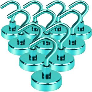 imageDIYMAG Magnetic Hooks 30lbs Magnet Hook 2025 Cruise Cabin Ship Essentials Heavy Duty Strong Magnets Refrigerator Fridge Hanging for Classroom Beach Vacation Kitchen Grills Home 60 PackGreen