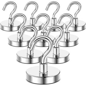 imageDIYMAG Magnetic Hooks 30lbs Magnet Hook 2025 Cruise Cabin Ship Essentials Heavy Duty Strong Magnets Refrigerator Fridge Hanging for Classroom Beach Vacation Kitchen Grills Home 60 PackSilver