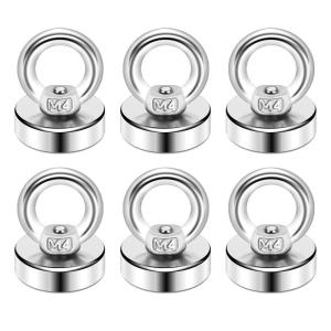 imageDIYMAG Magnetic Hooks 60 lbs27 KG Pulling Force Rare Earth Magnetic Hooks with Countersunk Hole Eyebolt for Home Kitchen Workplace Office and Garage 10 Packs40lbs Magnetic Hooks6P