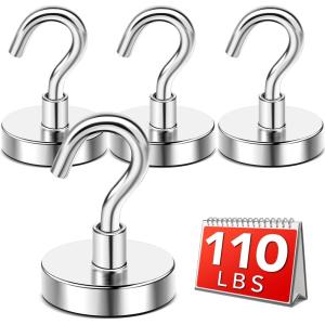 imageDIYMAG Magnetic Hooks for Hanging Cubicle Accessories 30lbs 2025 Cruise Cabin Ship Essentials N52 Magnetic Hook Heavy Duty Strong Magnets Fridge for Classroom Beach Kitchen Grills 10 Pack Black4Pack 118Lbs