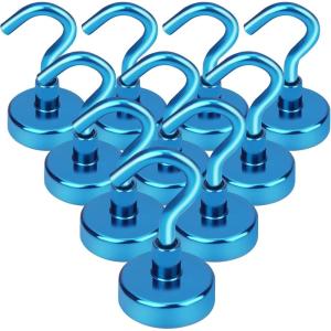 imageDIYMAG Magnetic Hooks110 lb Heavy Duty Strong Magnet with Hook for Hanging Strong Rare Earth Neodymium Magnet Hooks 6 Packs16mm30lbs