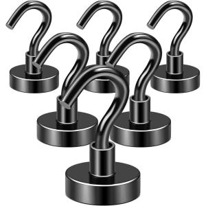 imageDIYMAG Magnetic Hooks110 lb Heavy Duty Strong Magnet with Hook for Hanging Strong Rare Earth Neodymium Magnet Hooks 6 Packs20mm50lbs