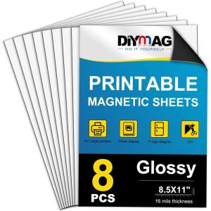 imageDIYMAG Printable Magnetic Sheets 15Pcs 85 x 11 Inch Flexible Magnet Sheets Matte Non Adhesive Magnetic Paper for Inkjet Printer Photo DIY Crafts85 x 11 Inch