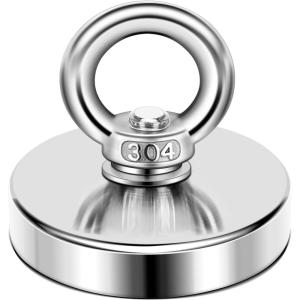 imageDIYMAG Strong Neodymium Fishing Magnets 700 lbs318 KG Pulling Force Rare Earth Magnet with Countersunk Hole Eyebolt Diameter 295 inch75 mm for Retrieving in River and Magnetic Fishing50mm