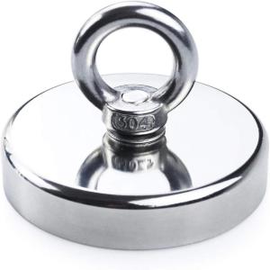 imageDIYMAG Strong Neodymium Fishing Magnets 700 lbs318 KG Pulling Force Rare Earth Magnet with Countersunk Hole Eyebolt Diameter 295 inch75 mm for Retrieving in River and Magnetic Fishing90mm