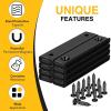 imageDIYMAG Strong Neodymium Rectangular Pot Magnets with Counter Bore Countersunk Hole Magnets with Mounting Screws  60x135x5mm Pack of 8Black