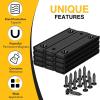 imageDIYMAG Strong Neodymium Rectangular Pot Magnets with Counter Bore Countersunk Hole Magnets with Mounting Screws  60x135x5mm Pack of 8Black