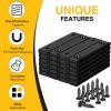 imageDIYMAG Strong Neodymium Rectangular Pot Magnets with Counter Bore Countersunk Hole Magnets with Mounting Screws  60x135x5mm Pack of 8Black