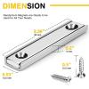 imageDIYMAG Strong Neodymium Rectangular Pot Magnets with Counter Bore Countersunk Hole Magnets with Mounting Screws  60x135x5mm Pack of 8Silver