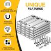 imageDIYMAG Strong Neodymium Rectangular Pot Magnets with Counter Bore Countersunk Hole Magnets with Mounting Screws  60x135x5mm Pack of 8Silver