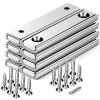 imageDIYMAG Strong Neodymium Rectangular Pot Magnets with Counter Bore Countersunk Hole Magnets with Mounting Screws  60x135x5mm Pack of 8Silver