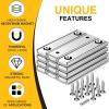 imageDIYMAG Strong Neodymium Rectangular Pot Magnets with Counter Bore Countersunk Hole Magnets with Mounting Screws  60x135x5mm Pack of 8Silver