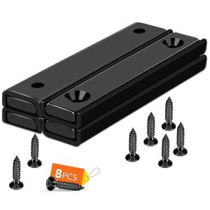 imageDIYMAG Strong Neodymium Rectangular Pot Magnets with Counter Bore Countersunk Hole Magnets with Mounting Screws  60x135x5mm Pack of 8Black