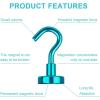 imageDIYMAG Magnetic Hooks 30Lbs Strong Heavy Duty Cruise Magnet SHooks for Classroom Fridge Kitchen etc 6 PackGreen