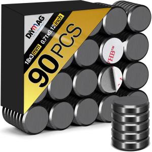 imageDIYMAG 90Pcs Magnetic Adhesive Dots for Crafts 07  012inch Strong Ceramic Magnets with Adhesives Backing Small Round Button Magnet Dot Heavy Duty Double Sided for Refrigerator Fridge School18x3mm