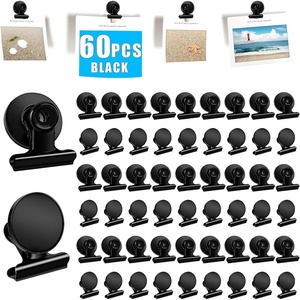 image:imageDIYMAG Magnetic Clips 60 Pack Personalized Sculpture Photo Frame Collage for Pictures Holders Heavy Duty Cruise Decorative Fridge Magnets Gifts for Christmas Light Clip Home School Whiteboard BlackBlack60p