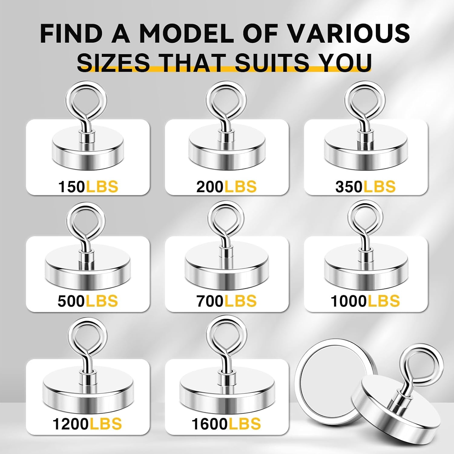 image:imageDIYMAG Fishing Magnet 142 Inch 150Lbs Large Strong Magnets for Lifting  Powerful Magnetic Tags Removal Tool High Power Heavy Duty Pickup for Treasure Hunting Retrieving Items in Lake and Beach36mm142 inches